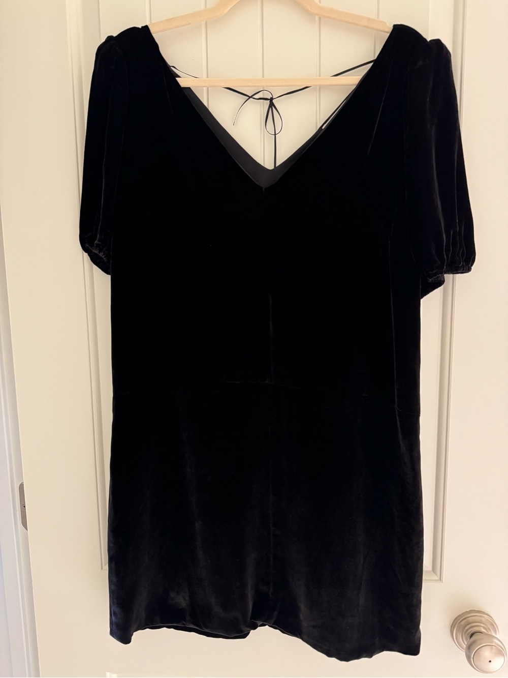 Emerson Fry Black Velvet Elle XS Womens V-Neck Dress